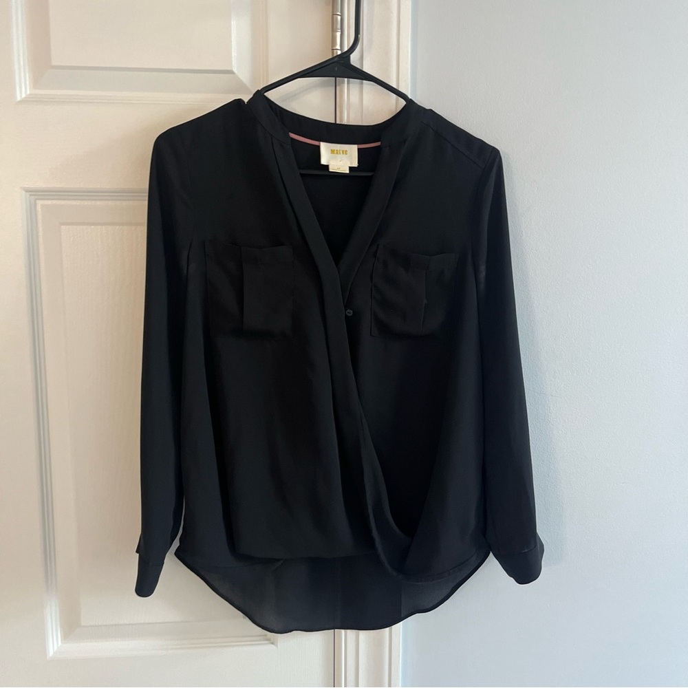 Maeve Anthropologie Black Blouse